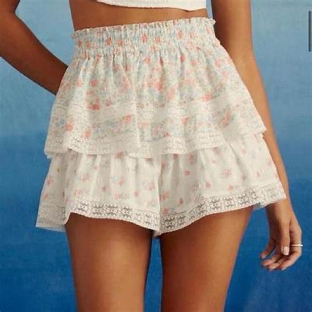 Altar’d State Floral Lace Ruffle Skort